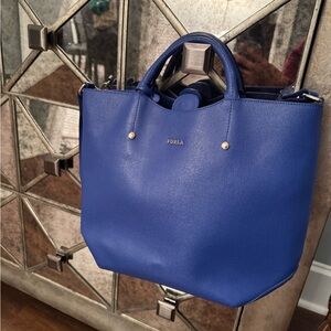 Royal blue bucket purse